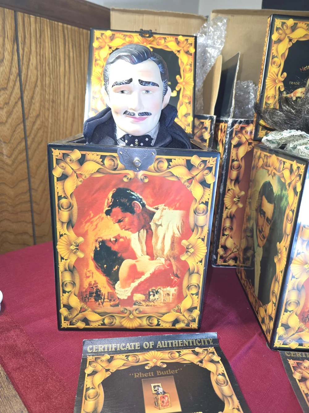 Enesco Scarlett O'Hara and Rhett Butler Musical Jack-in-the-Box Set W/COA
